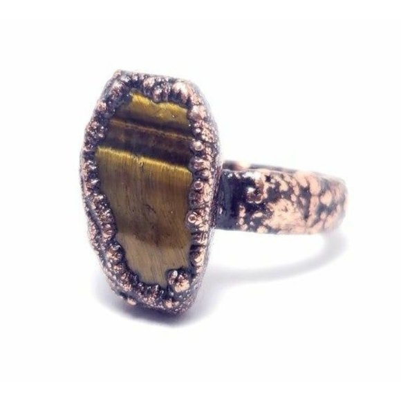 Coffin Tigers eye Ring size 5 - Picture 2 of 12